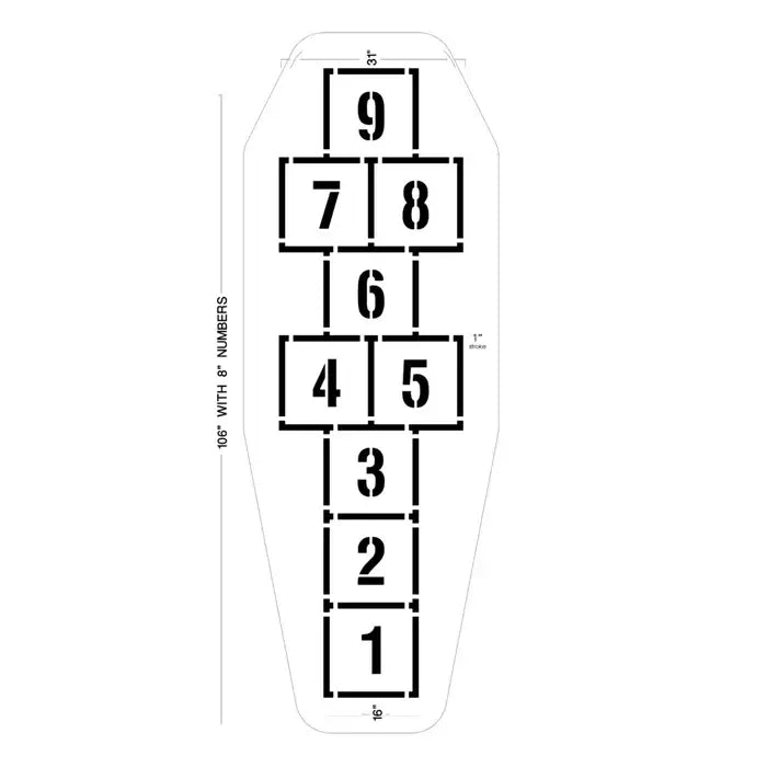Standard Hopscotch Playground Stencil
