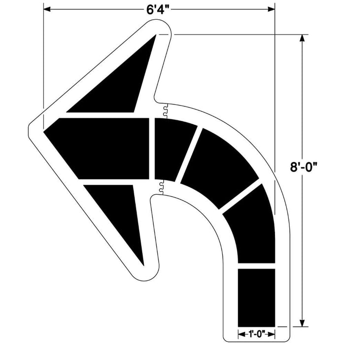 Curved Arrow Pavement Stencil – Federal Standard
