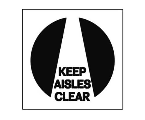 Keep Aisles Clear Warehouse Safety Stencil