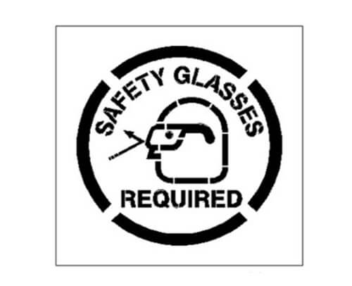 Safety Glasses Required Warehouse Stencil