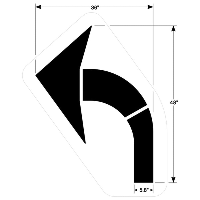 Curved Arrow Pavement Stencils