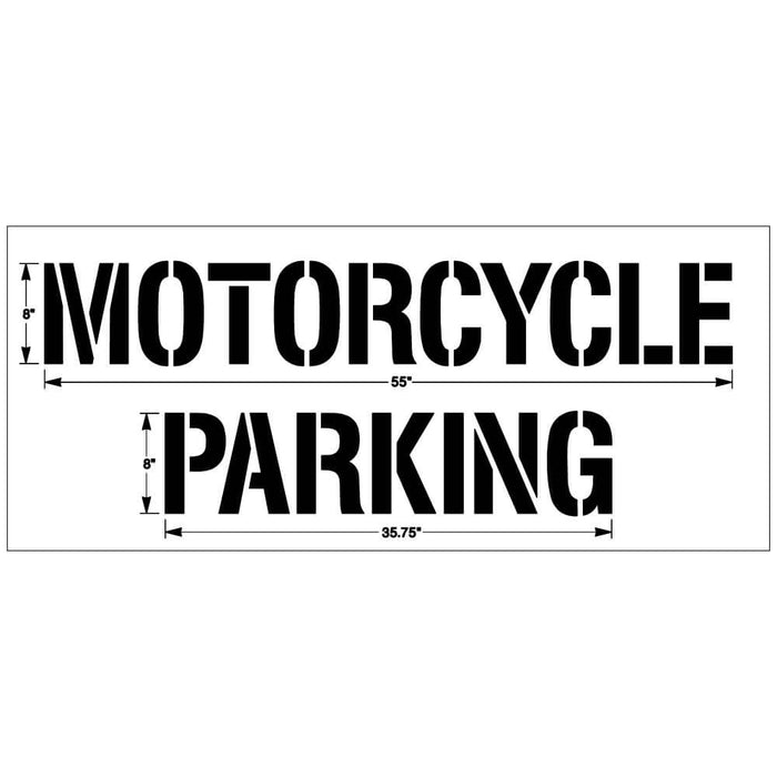 Motorcycle Parking Stencil 8″ 2 Lines