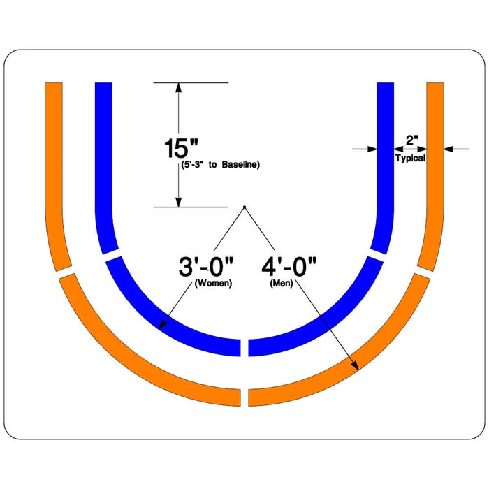 NCAA Basketball Restricted Area Court Stencil