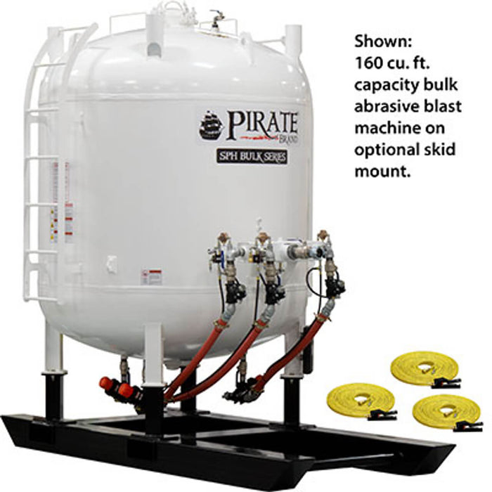 SPH 160 cu ft Bulk Blast Pot – Pneumatic Controls, Triple Outlet with APV Metering Valves (Urethane Sleeves) & 1-1/2″ Piping