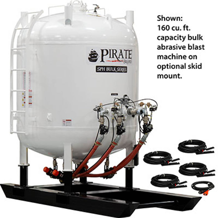 SPH 160 cu ft Bulk Abrasive Blast Machine (Sandblast Pot) – 12 VDC Electric Controls, Quad Outlet System for Multi-Operator Industrial Blasting