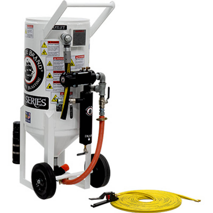 3.5 cu ft Portable Pneumatic Sandblast Pot – Pressure Release System with MPV/Combination Valve, 1″ Piping with Moisture Separator, 55′ Twin-Line Hose Assembly & Control Handle #2