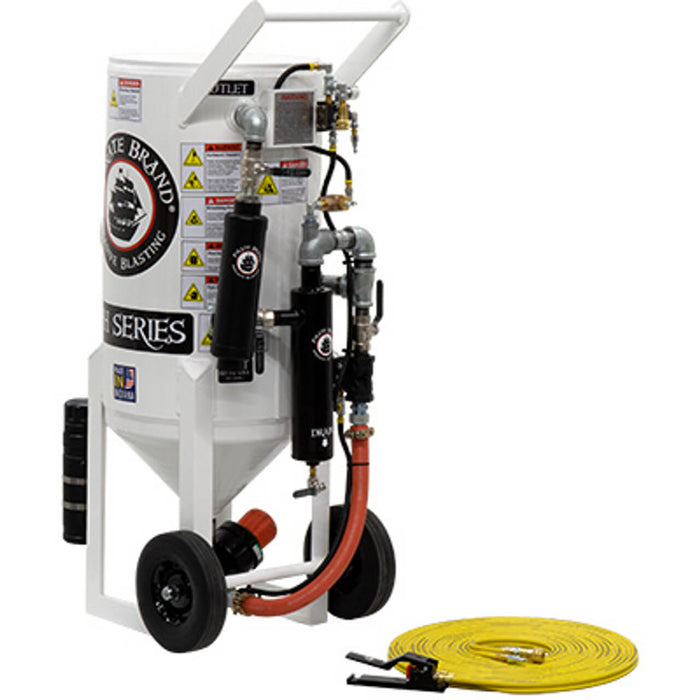 3.5 cu ft (100 Liter) Portable Pneumatic Sandblast Pot – Pressure Hold System with APV Urethane Sleeve & Auto Air Valve, 1″ Piping with Moisture Separator, 55′ Twin-Line Hose & Control Handle #2