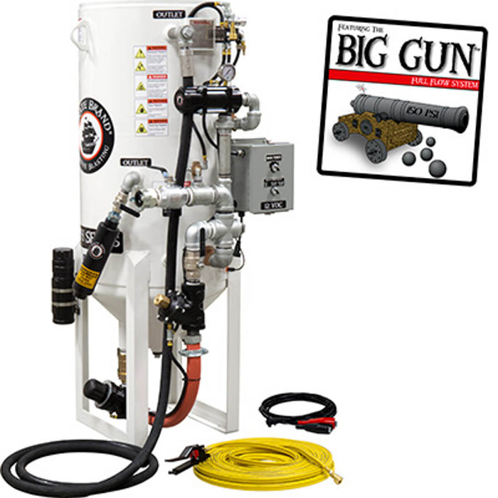 8.0 cu ft Stationary Dual-Chamber Blast Pot – Single Outlet Pneumatic Sandblasting System