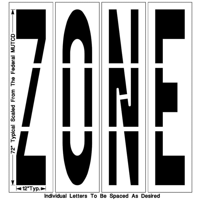 Federal "ZONE" Pavement Marking Stencil