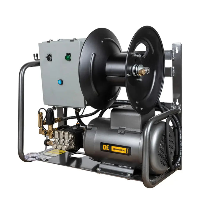 BE Power 3,000 PSI 4.0 GPM Wall Mount Electric Pressure Washer – 3-Phase Baldor Motor, General Pump (X-2775FW3GENHT2)