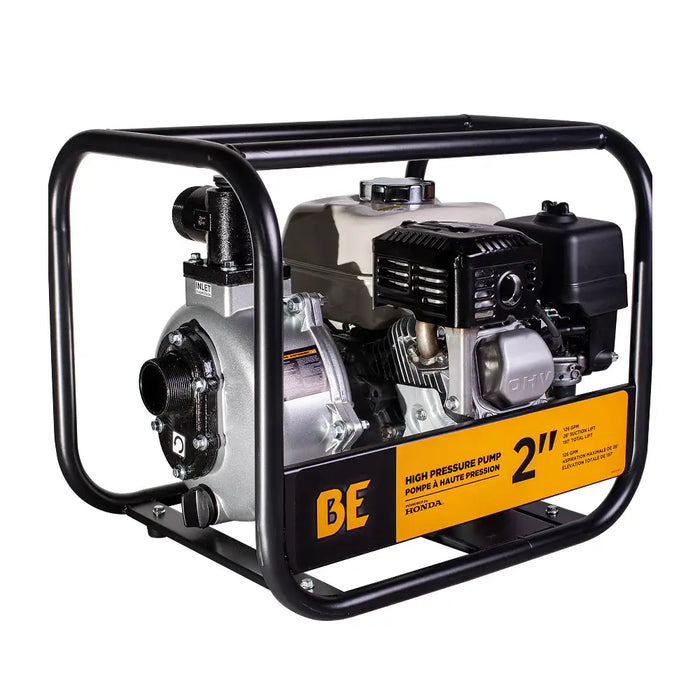 BE Power 2" High-Pressure Water Transfer Pump – Honda GX200 Engine, 160cc Gas-Powered Pump for Irrigation, Sprinklers & Long-Distance Water Transfer (116 GPM, 98 PSI)