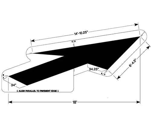 Federal Lane Drop Arrow Stencil