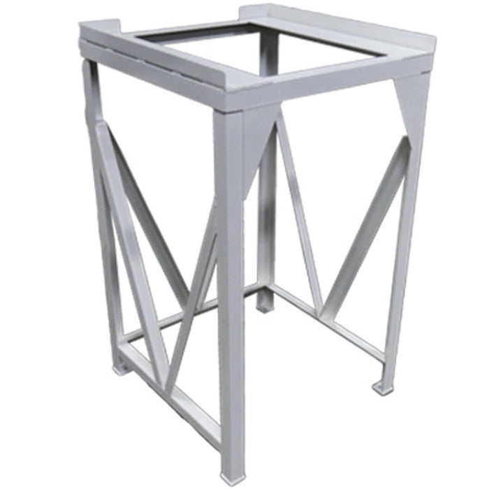 Garnet Hopper Base+,  45″L x 45″W x 72″H, Fits 8 cu ft Dual-Chamber, 10 cu ft & 20 cu ft Blast Pots, White Powder-Coated Finish