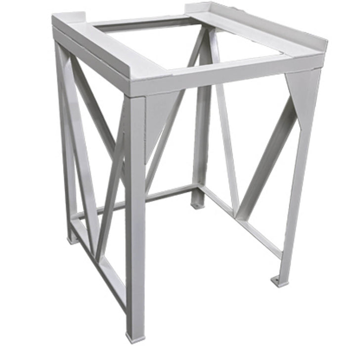 Garnet Hopper Base – 45″L x 45″W x 62″H, Fits 6.5 cu ft & Smaller Blast Pots, White Powder-Coated Finish