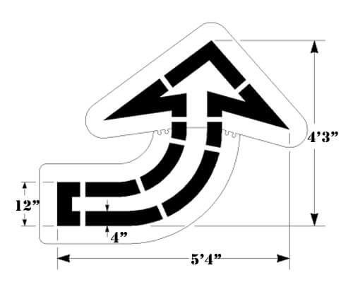 Walmart Open Curve Arrow Stencil