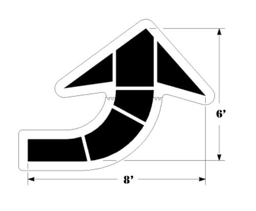 Walmart Solid Curve Arrow Stencil