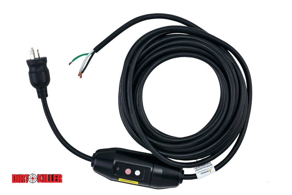 Power Cord with GFCI – 38' – 110V – 20 Amp – 12/3 – 5-20P Plug – SJTW-W Water Resistant – Black – OEM Replacement Part – PN 0800028