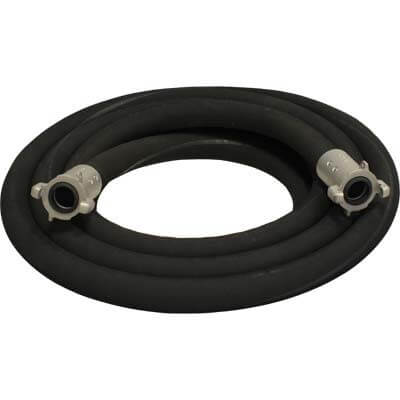 1-1/2" Big Gun Full Flow Blast Hose Extension Assembly – 25 Ft Black Hose | (2) Aluminum Full Port Quick Couplers