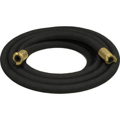 1-1/4" Blast Hose Extension Assembly – 25 Ft Black Hose | (2) Brass Quick Couplers