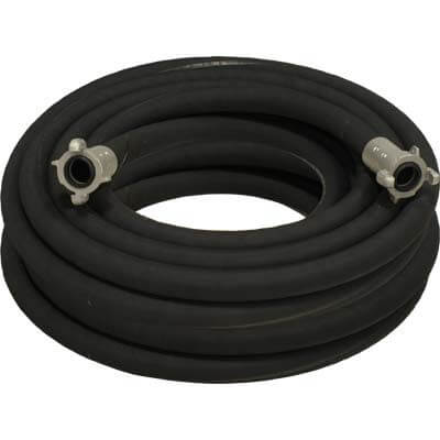 1-1/4" Big Gun Full Flow Blast Hose Extension Assembly – 100 Ft Black Hose | (2) Aluminum Full Port Quick Couplers
