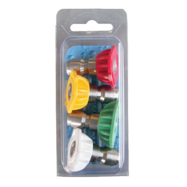 Pressure-Pro 10-750 4-Piece QC Nozzle Set – Size 4.0 – 0° / 15° / 25° / 40° – OEM Replacement Part