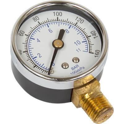 0–160 PSI Pressure Gauge – Bottom Mount – Abrasive Blasting Gauge – Replaces Clemco 00024