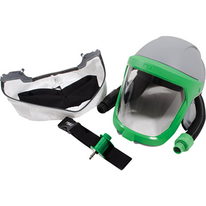 RPB Z-Link Respirator with Tychem QC Face Seal, Constant Flow Valve, ANSI Z87+ Lens & ANSI Z89.1 Hard Hat – NIOSH TC-19C-0534 Type C
