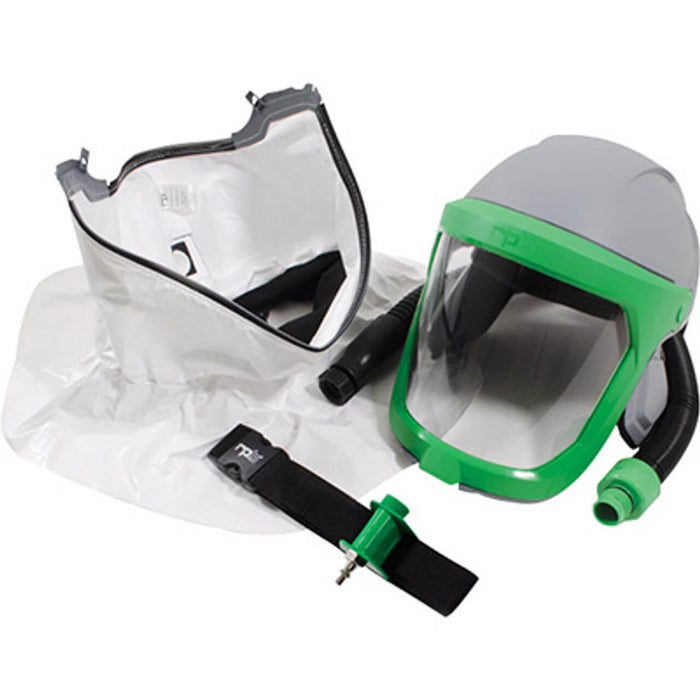 RPB Z-Link Respirator with Tychem SL Shoulder Cape, Constant Flow Valve, ANSI Z87+ Lens & ANSI Z89.1 Hard Hat – NIOSH TC-19C-0535 Type C