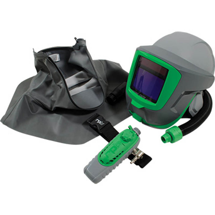 RPB Z-Link+ Respirator with Zytec Fire-Rated Shoulder Cape, Auto-Darkening Weld Visor, C40 Climate Control, ANSI Z87+ Lens & ANSI Z89.1 Hard Hat – NIOSH TC-19C-0535 Type C