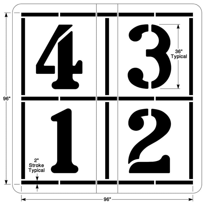 Four Square Court Stencil – Playground Game Template