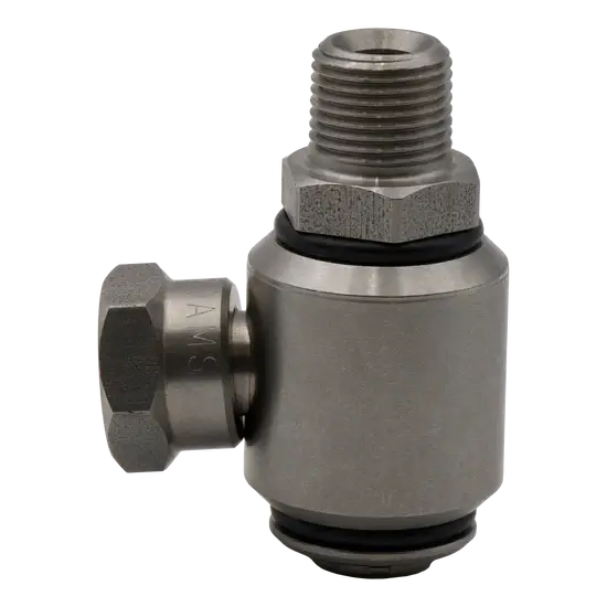 Adams Stainless Steel 90° Pressure Washer Swivel – 3/8" MPT x 3/8" FPT, 5000 PSI