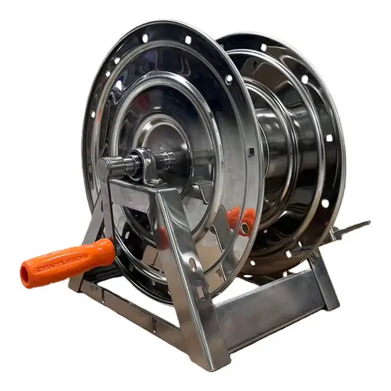 Centurion 300' A-Frame Stainless Steel Hose Reel with Swivel – 3/8", 5000 PSI, 300°F
