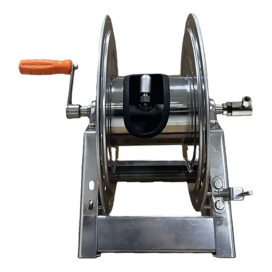 Centurion 150' A-Frame Stainless Steel Hose Reel with Swivel – 3/8", 5000 PSI, 300°F
