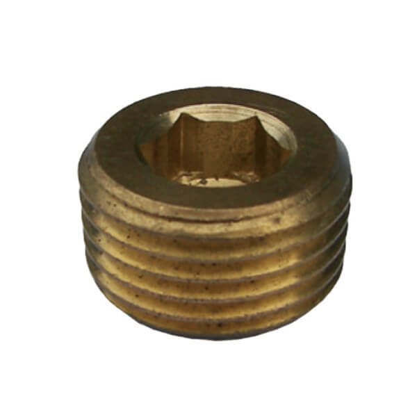 3162-06 Countersunk Pipe Plug – 3/8" Brass Fitting