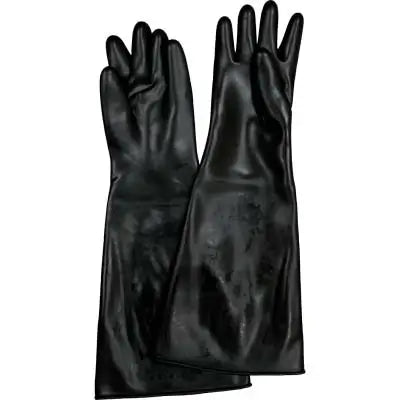 Rubber Blast Cabinet Gloves – 6" Dia x 24" – Pair – Black Sandblasting Gloves