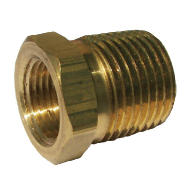 3220-08-06 Brass Hex Bushing – 1/2" x 3/8" Reducer Fitting