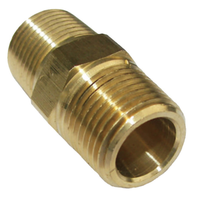 3325-08-08 Brass Hex Nipple – 1/2" Male Pipe Fitting
