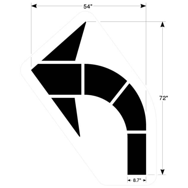 Curved Arrow Pavement Stencils