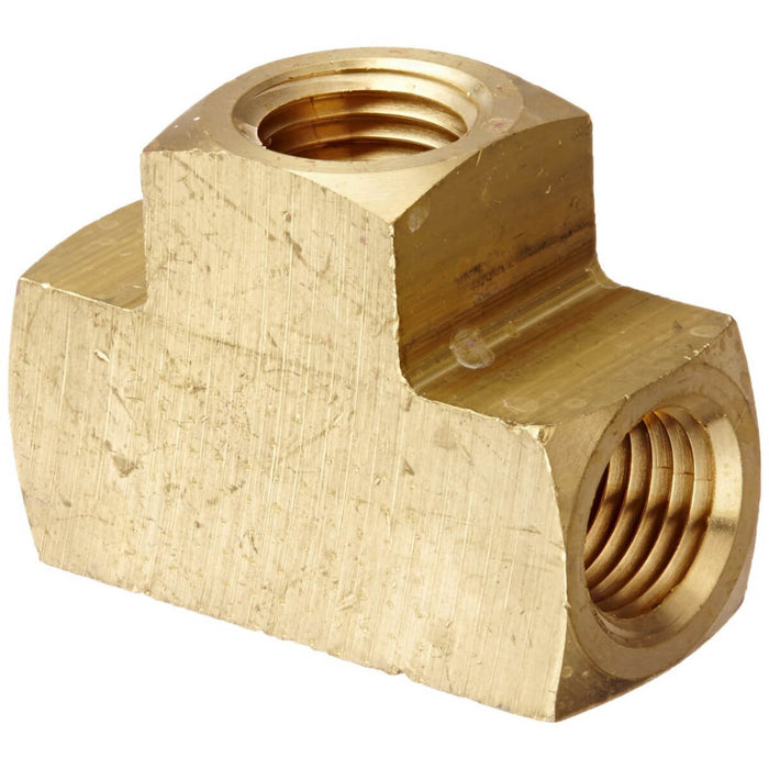 3700-08-08-08 Brass Tee – 1/2" Female Pipe Fitting