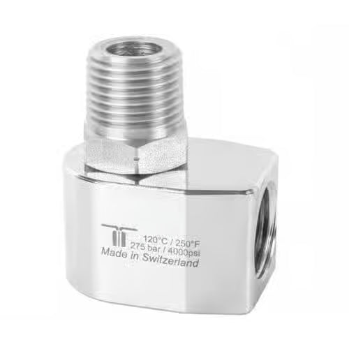 Mosmatic 43.451 WDE 90° Rotary Union Swivel – 1/4" FPT x 1/4" MPT Stainless Steel