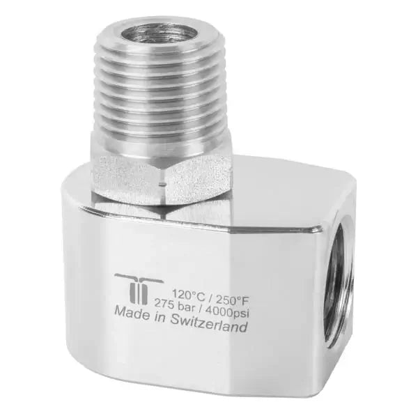 Mosmatic 43.452 WDE 90° Rotary Union Swivel – 3/8" FPT x 3/8" MPT Stainless Steel
