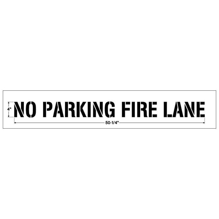 “No Parking Fire Lane” Combo Pavement Stencil