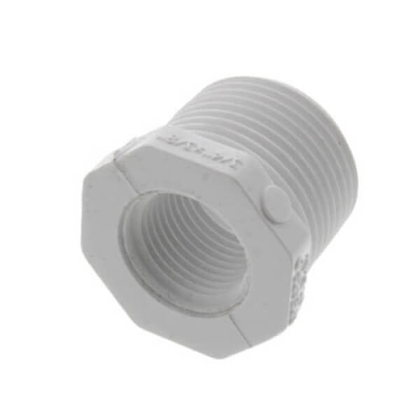 439-099 PVC Hex Bushing – 3/4" MPT x 3/8" FPT