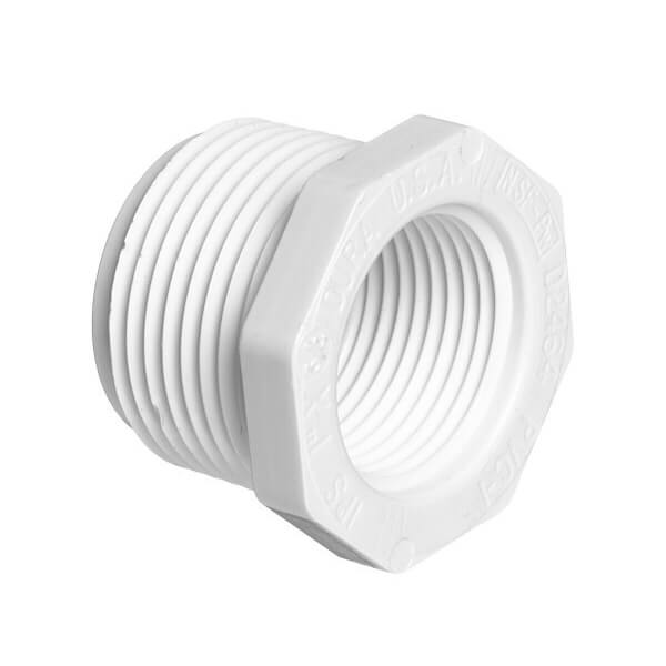 439-168 PVC Hex Bushing – 1-1/4" MPT x 1" FPT