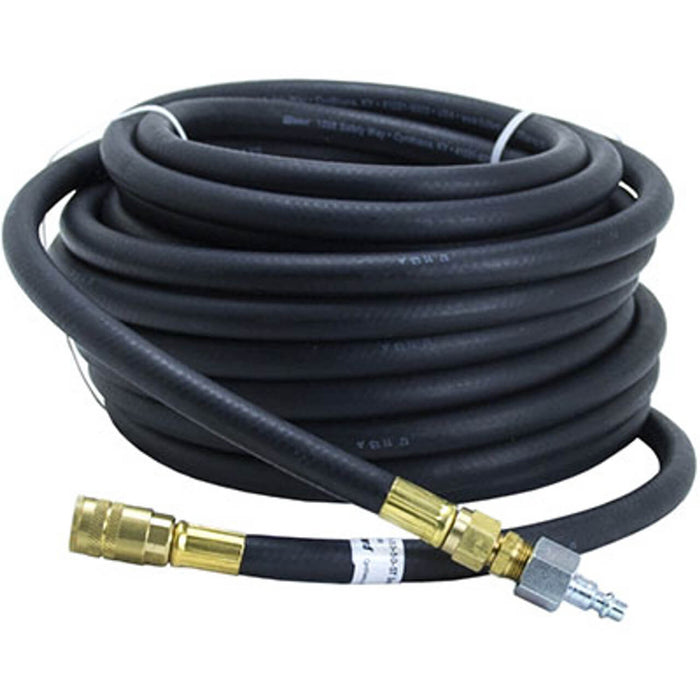 Bullard Air Supply Hose – 50′ Starter, V10, 3/8″ ID, 1/4″ Industrial Interchange, Black