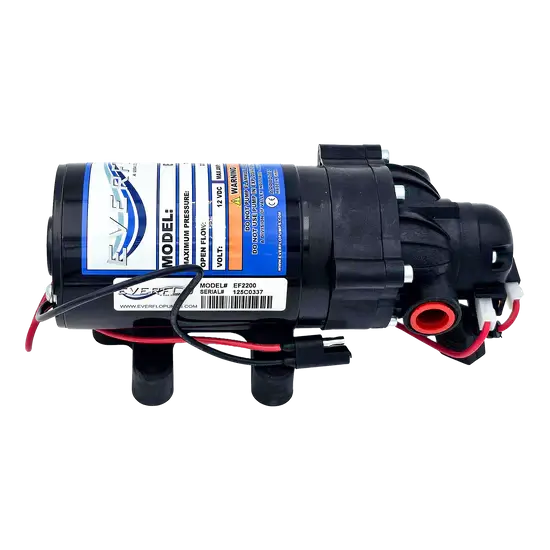 Everflo EF2200 12V Diaphragm Pump 2.2 GPM 70 PSI 8A – OEM Replacement Pump