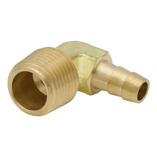 Brass Hose Barb 90° Elbow – 5/8" Hose x 1/2" MPT Hose Fitting