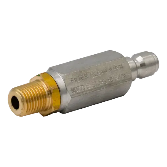 Premium 5000 PSI Pressure Washer Filter 1/4" QC Plug x 1/4" MPT Outlet – OEM Replacement Part