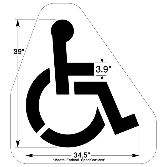Accessible Parking Stencil – 1/8″ PolyTough (Lifetime Warranty)