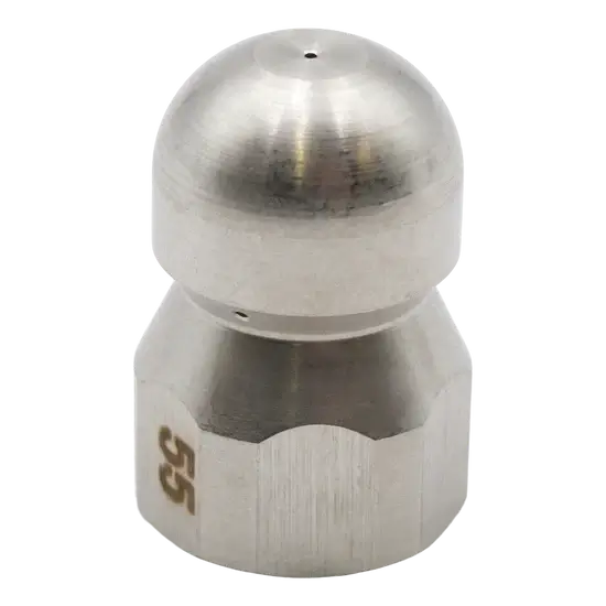 Stainless Steel Sewer Nozzle 3/8" FPT #5.5 with 0.8mm Orifices – OEM Replacement Part